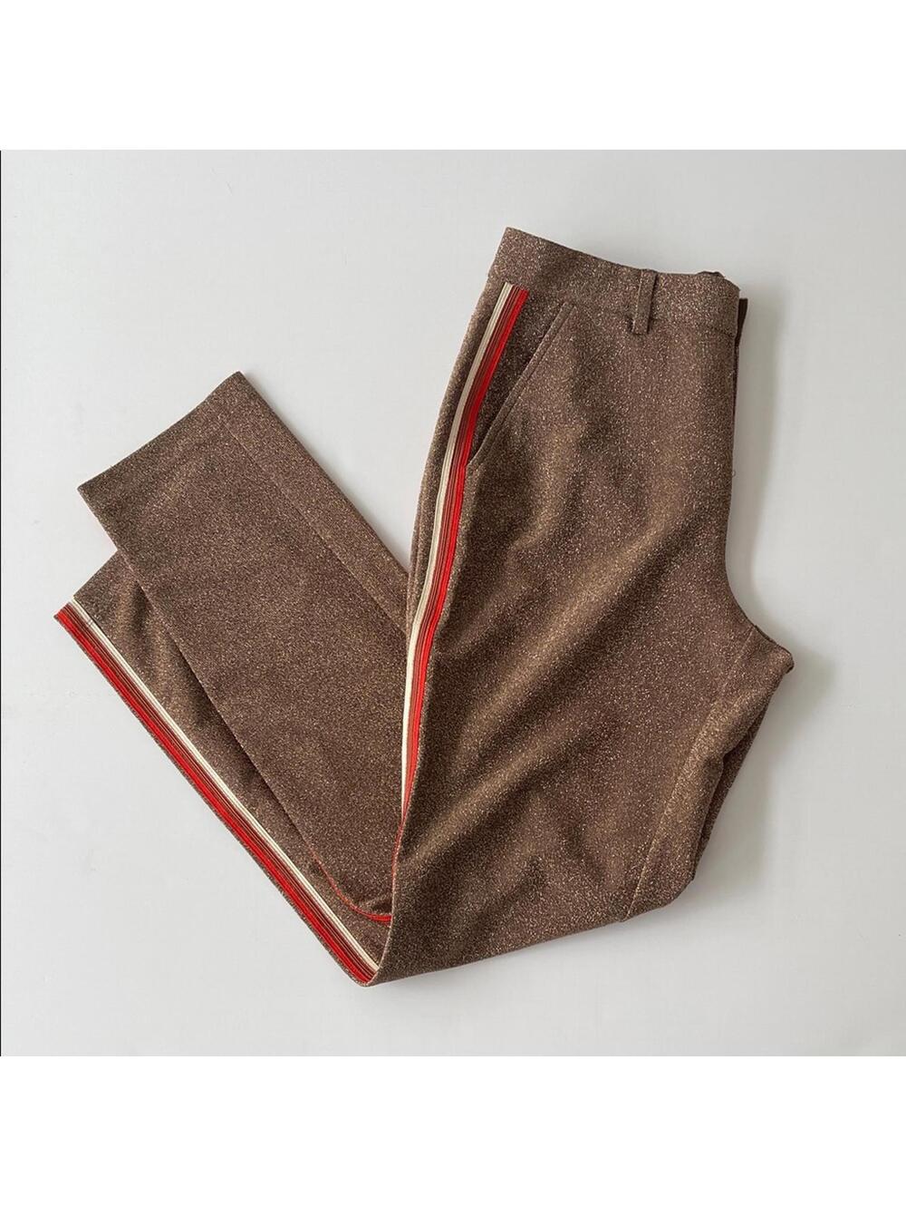 Scotch and Soda - sparkly gold pants with orange stripe - size S